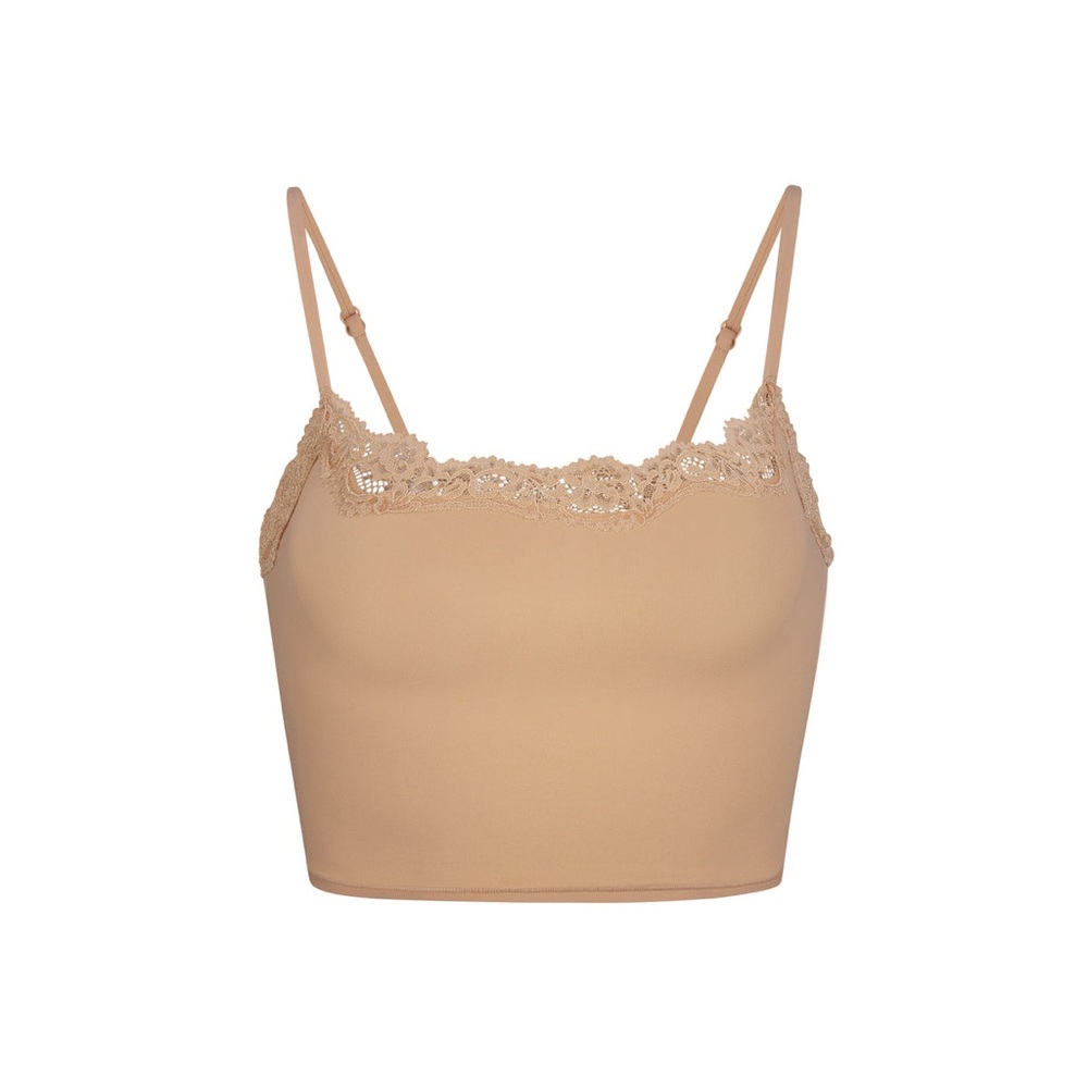SKIMS FITS EVERYBODY LACE CROPPED CAMI NWT Sand